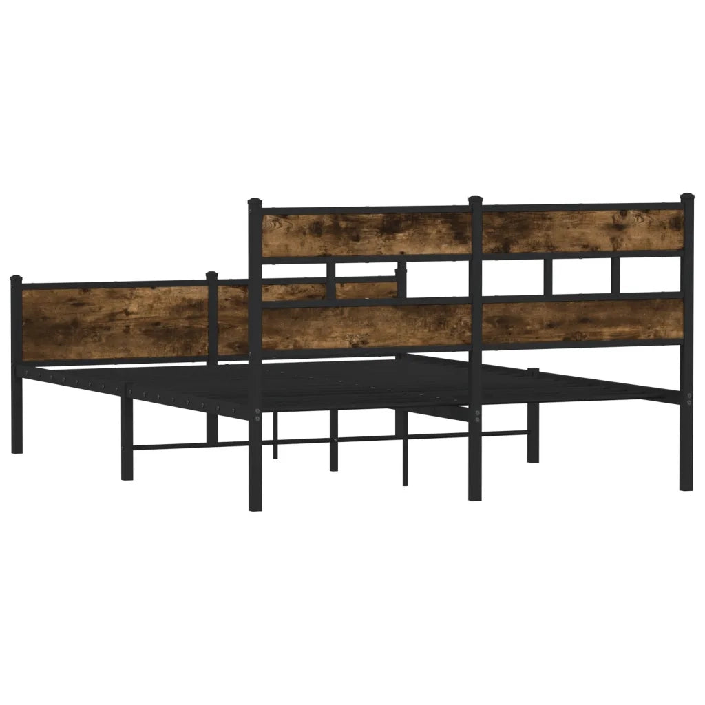 vidaXL Giroletto senza Materasso Rovere Fumo 137x190 cm in Truciolato