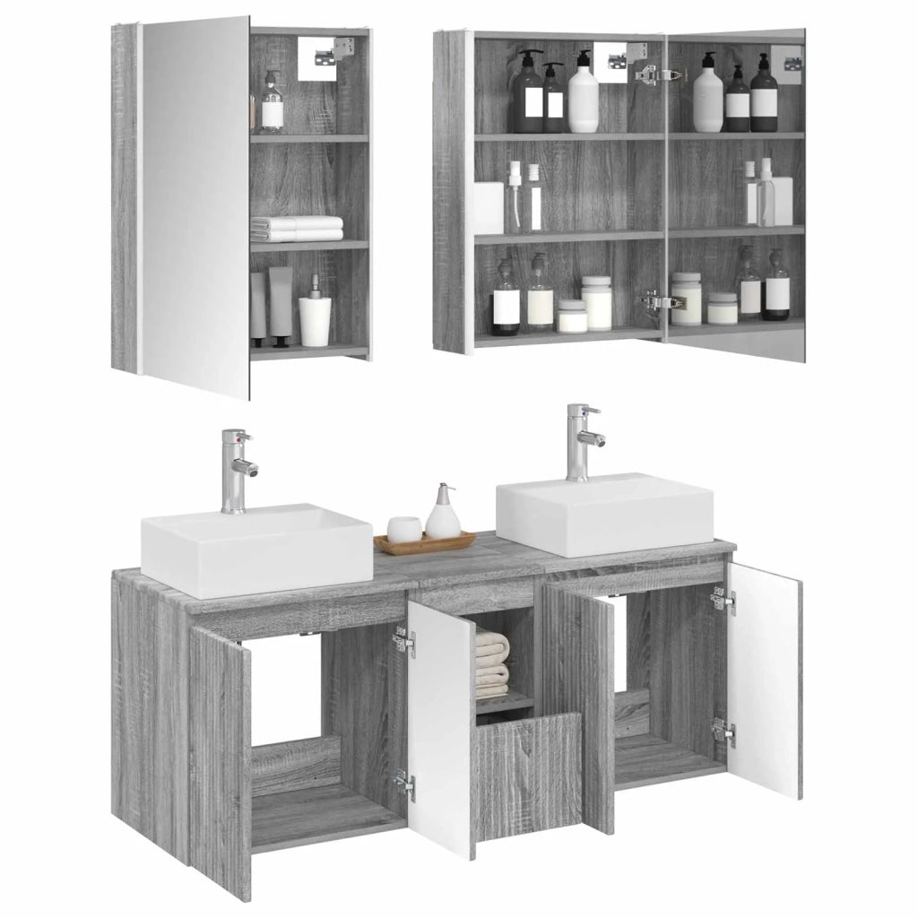 Set di Armadi da Bagno 5 pcs Sonoma grigio Legno ingegnerizzato 3406412