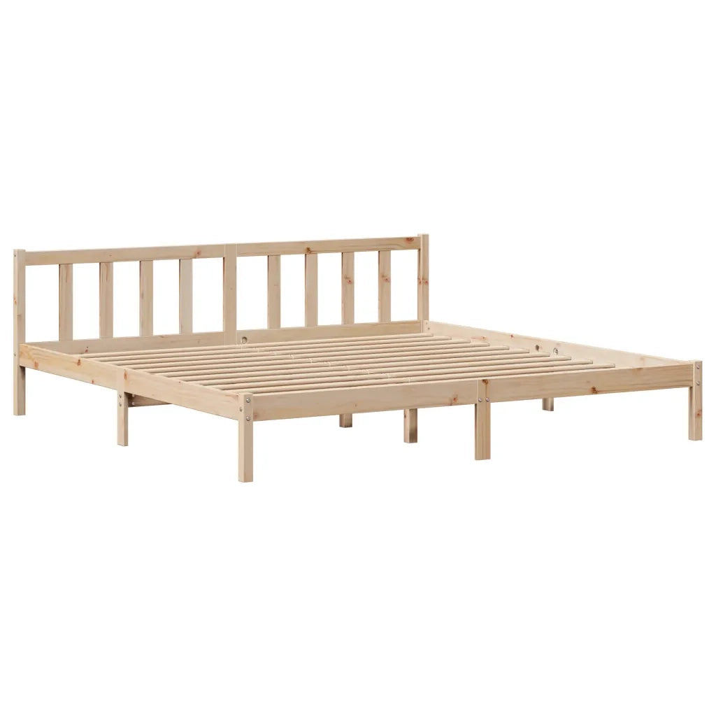 Letto senza Materasso-Struttura Letto 200x200 cm in Legno Massello di Pino 403047