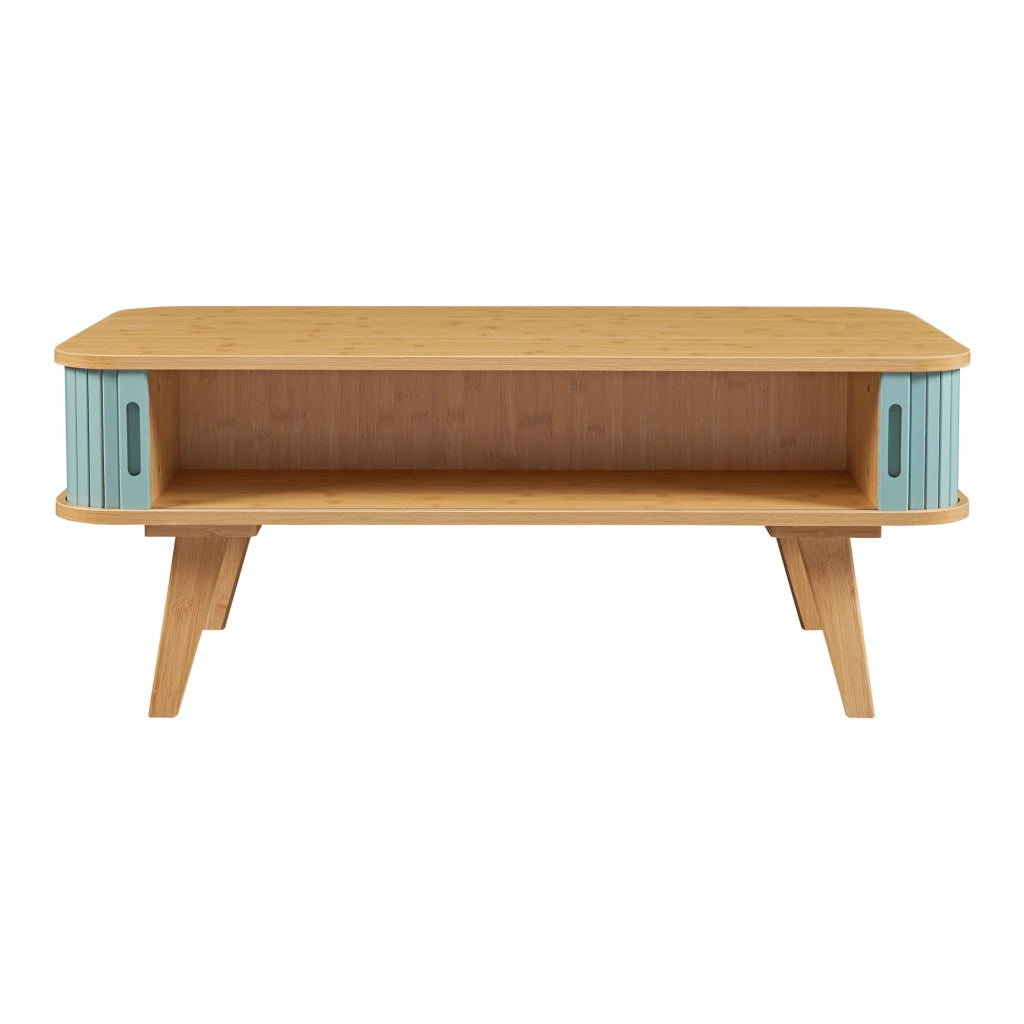 Tavolino/consolle in bambù 100 x 50 x 40 cm blu naturale 03_0010867