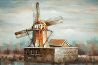 Dipinto su Tela Mulino a Vento 120x3,7x80 cm in Alluminio Plastica e Canvas