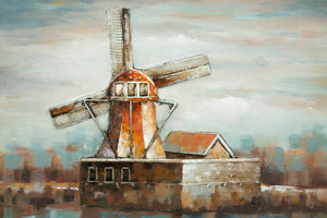 Dipinto su Tela Mulino a Vento 120x3,7x80 cm in Alluminio Plastica e Canvas