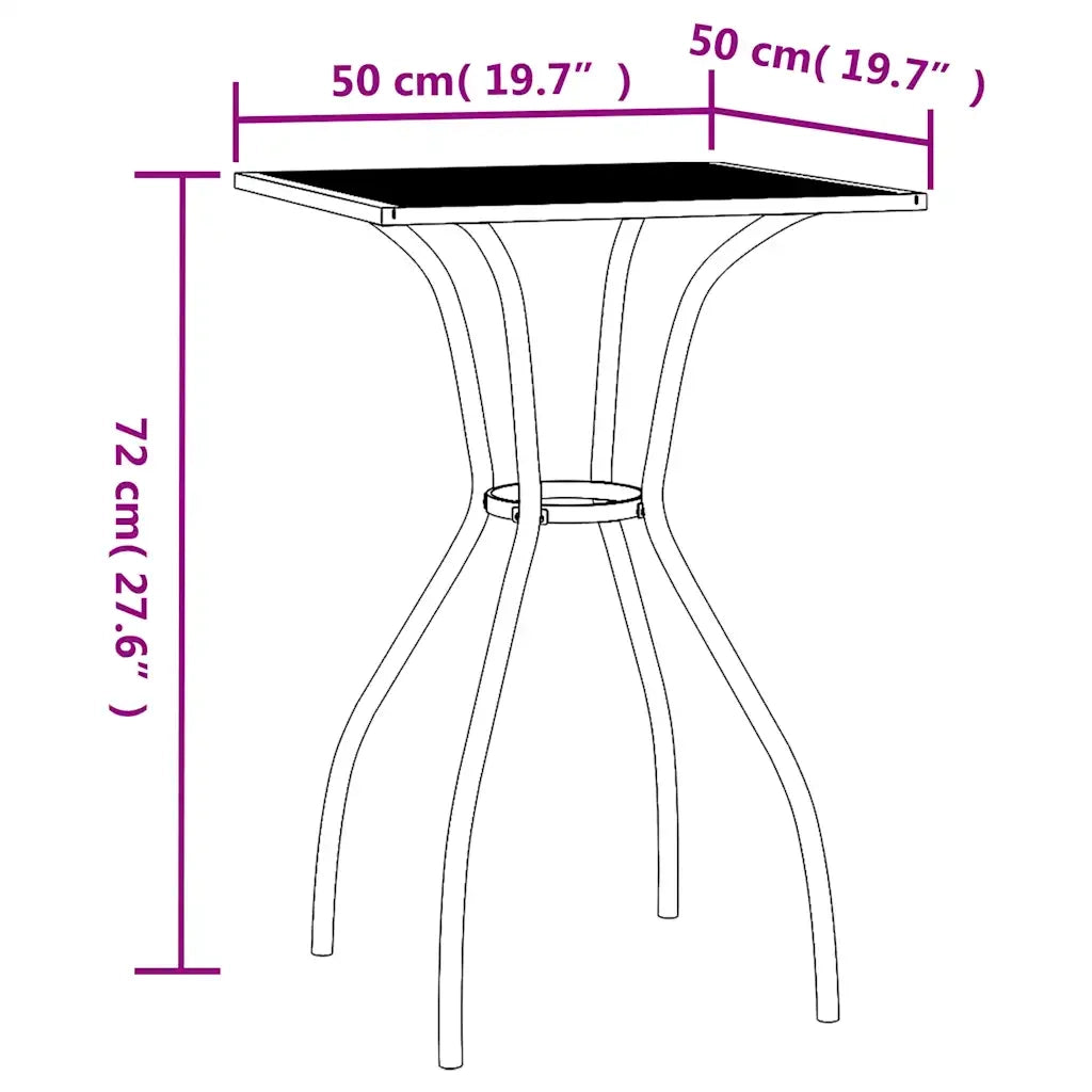 Tavolo da Giardino Antracite 50x50x72 cm Rete d'Acciaio 362730