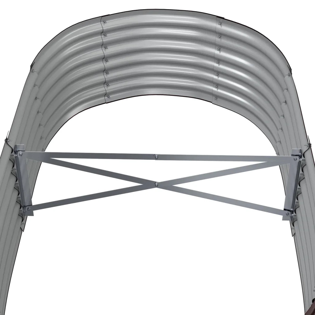 Letto Giardino Acciaio Zincato 152x80x36cm Marrone 318915
