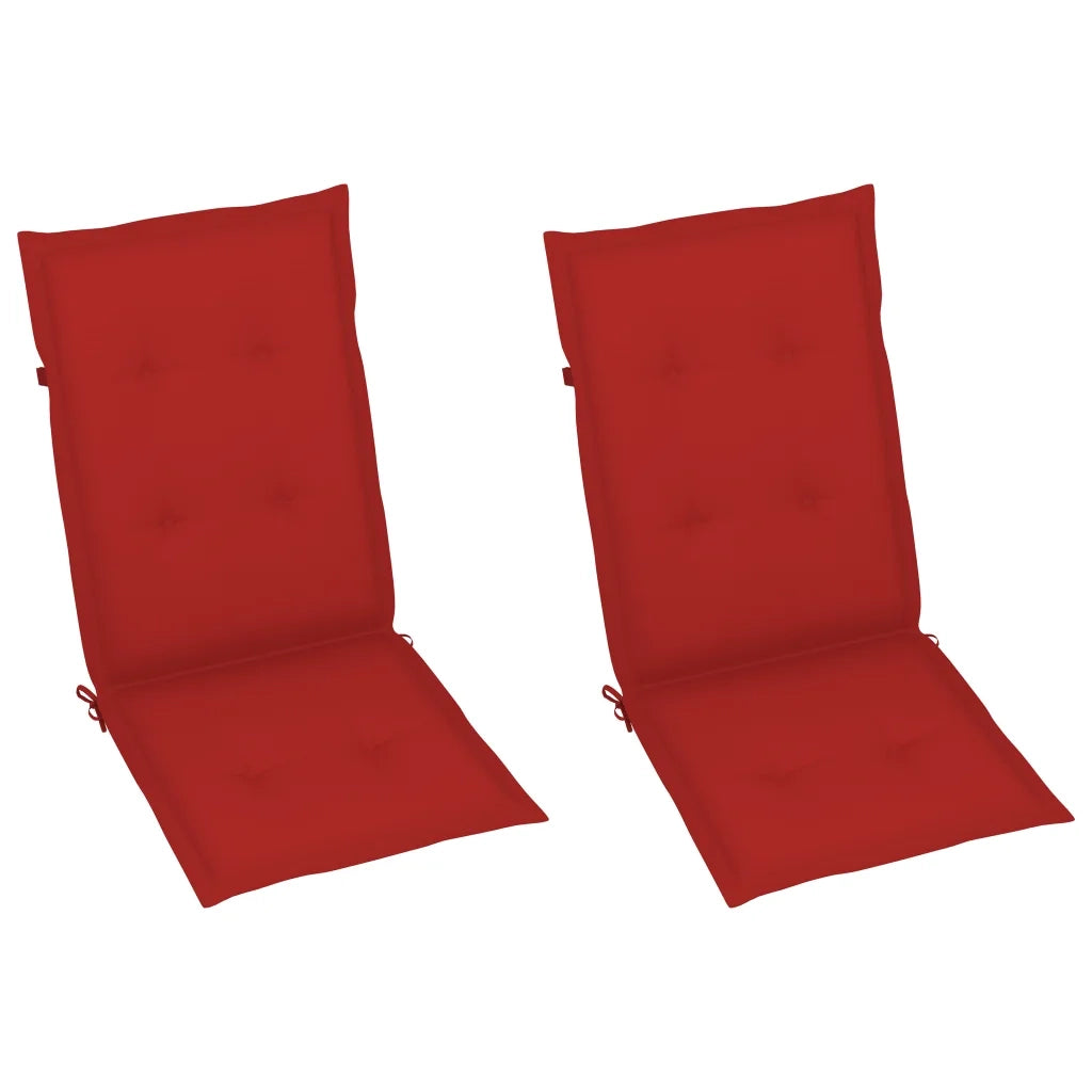 Sedie da Giardino Reclinabili 2pz con Cuscini Massello Acacia 3064704