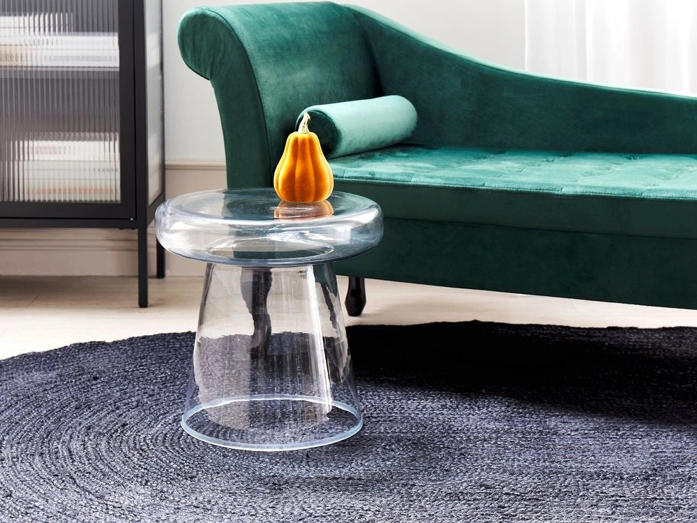 Tavolino di vetro trasparente design elegante vintage retrò