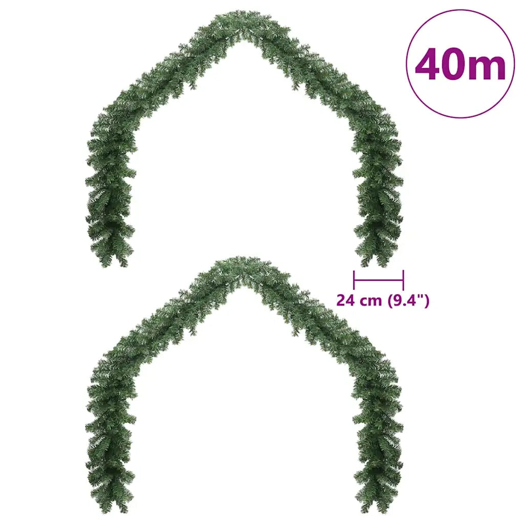 Ghirlanda di Natale con 600 LED 2 pz Verde PVC CFW9256254