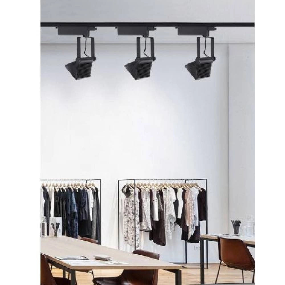 Trade Shop - Faro Proiettore Orientabile 30w Luce 6500k 4000k Faretto Led Cob Binario F30w-6h -