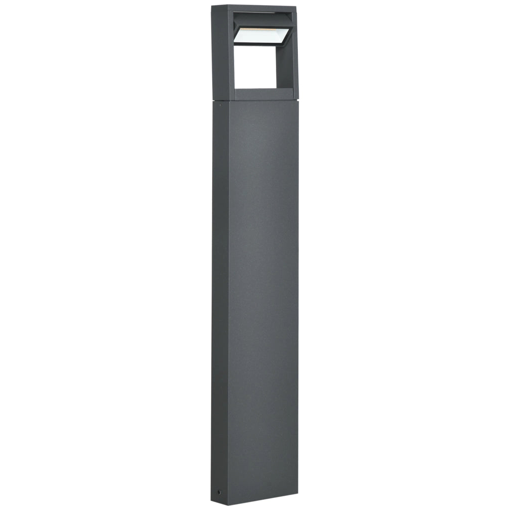 Lampada da giardino LED 8W, luce bianco caldo, angolo regolabile, IP65, alluminio, grigio scuro