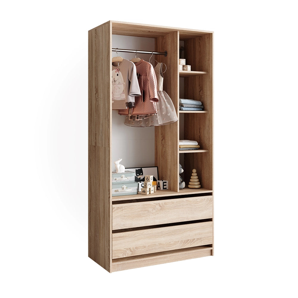 Vicco Armadio per bambini Sonoma 100 x 200 cm con 2 cassetti