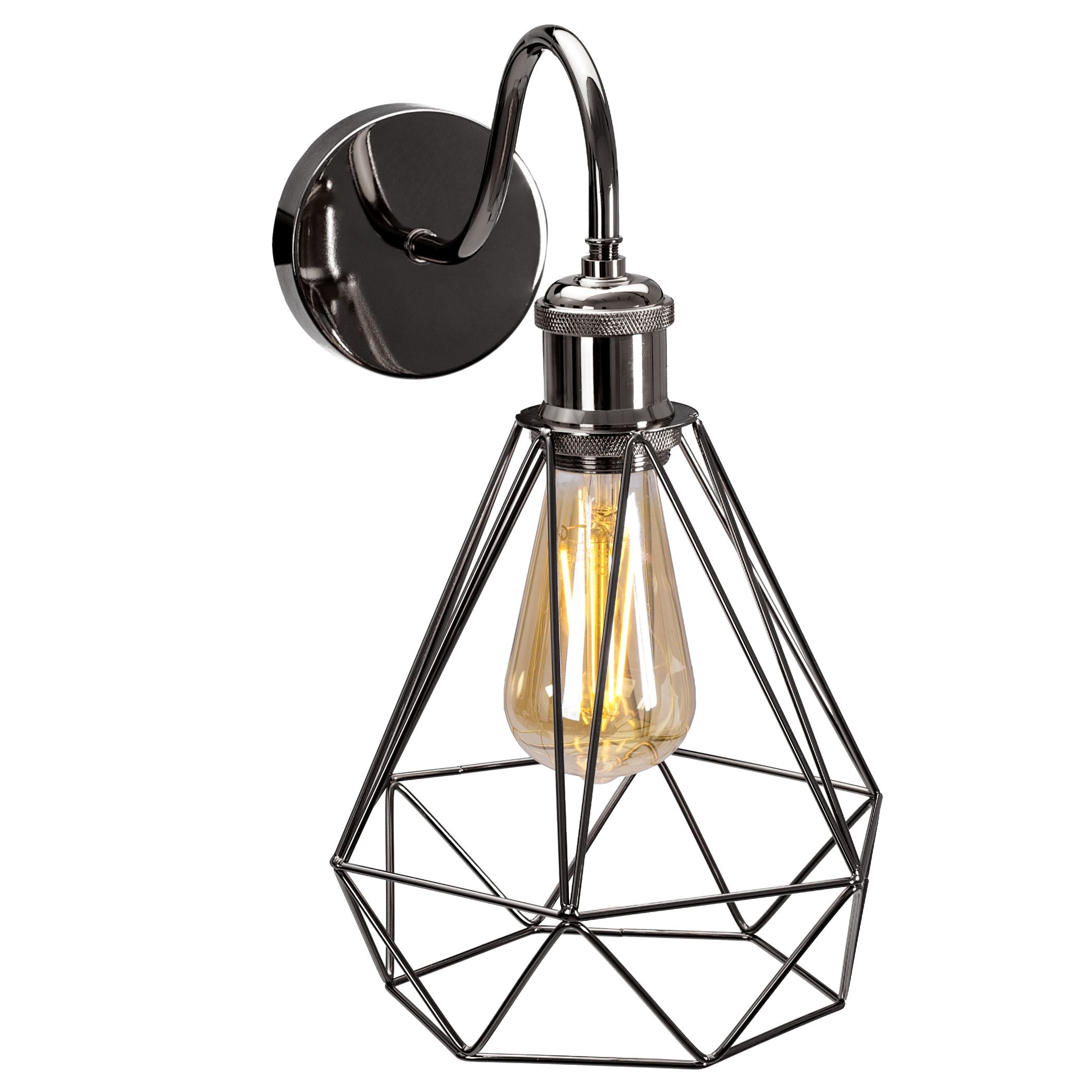 Lampada Da Muro Loft Black Chrome 392230