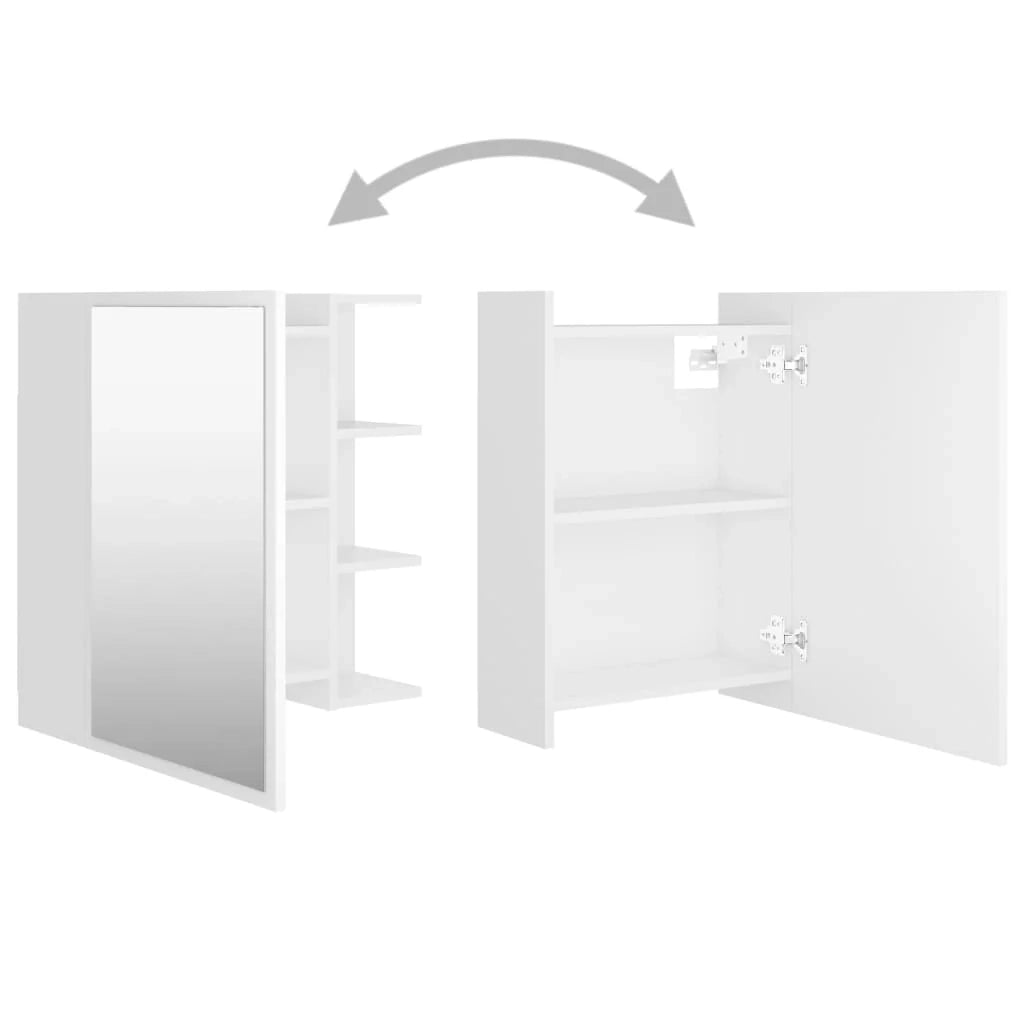 Mobiletto specchio da bagno 62,5 x 20,5 x 64 cm truciolato bianco 02_0006682