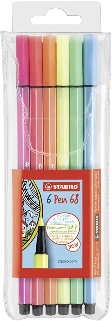 STABILO PENNARELLO 68 6 PEZZI NEON