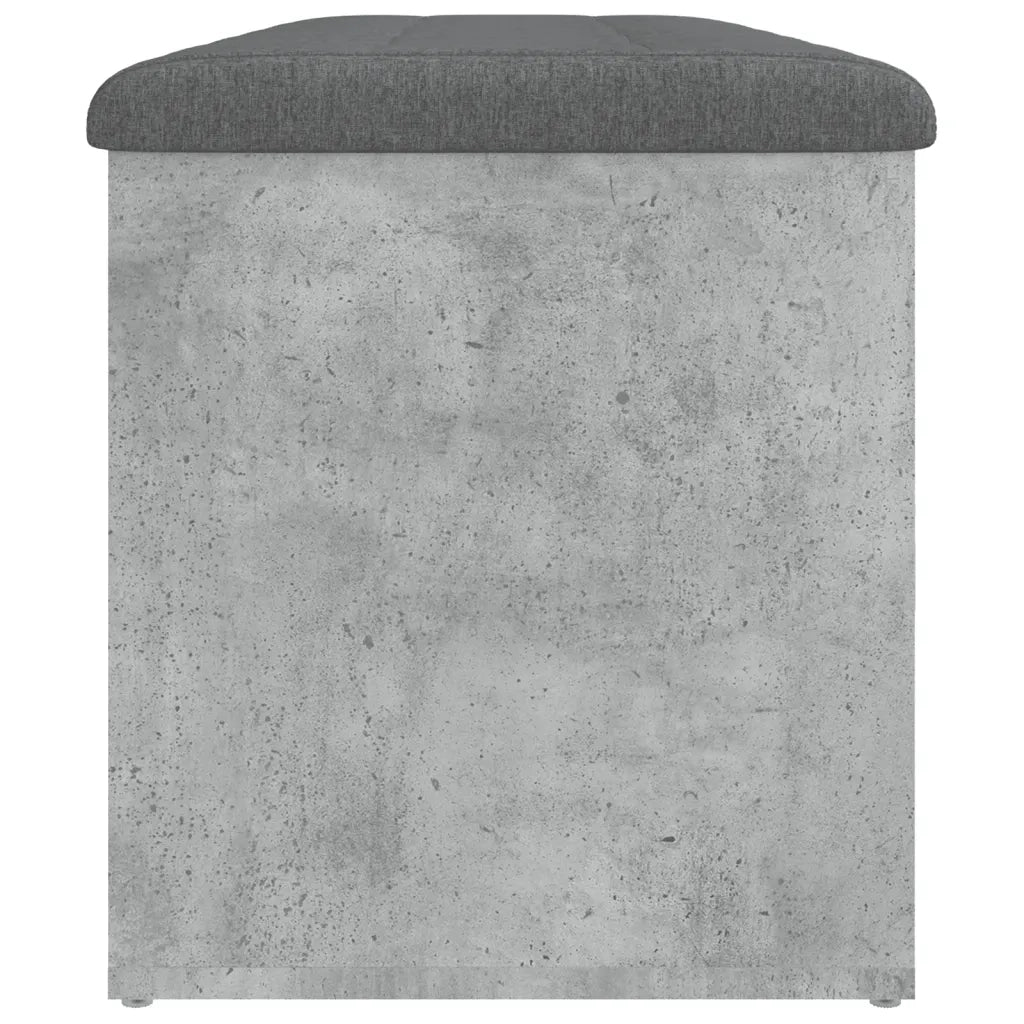 Panca Portaoggetti-Sgabello-Panca con Contenitore Grigio Cemento 102x42x45cm Legno Multistrato