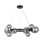 Maytoni Lampadario contemporaneo Dallas 11 luci G9 nero metallo vetro soffiato fumè