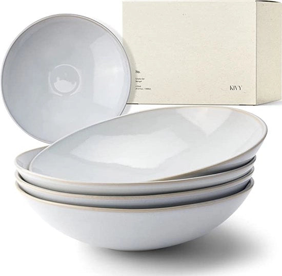 Set di servizio per zuppe e insalate, grande vassoio per insalate, ciotola per zuppe, resistente al magnetron, sicuro per il lavastoviglie.