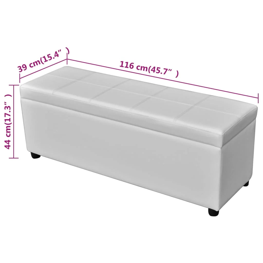Panca contenitore lunga 116 x 39 x 44 cm legno bianco 02_0010913