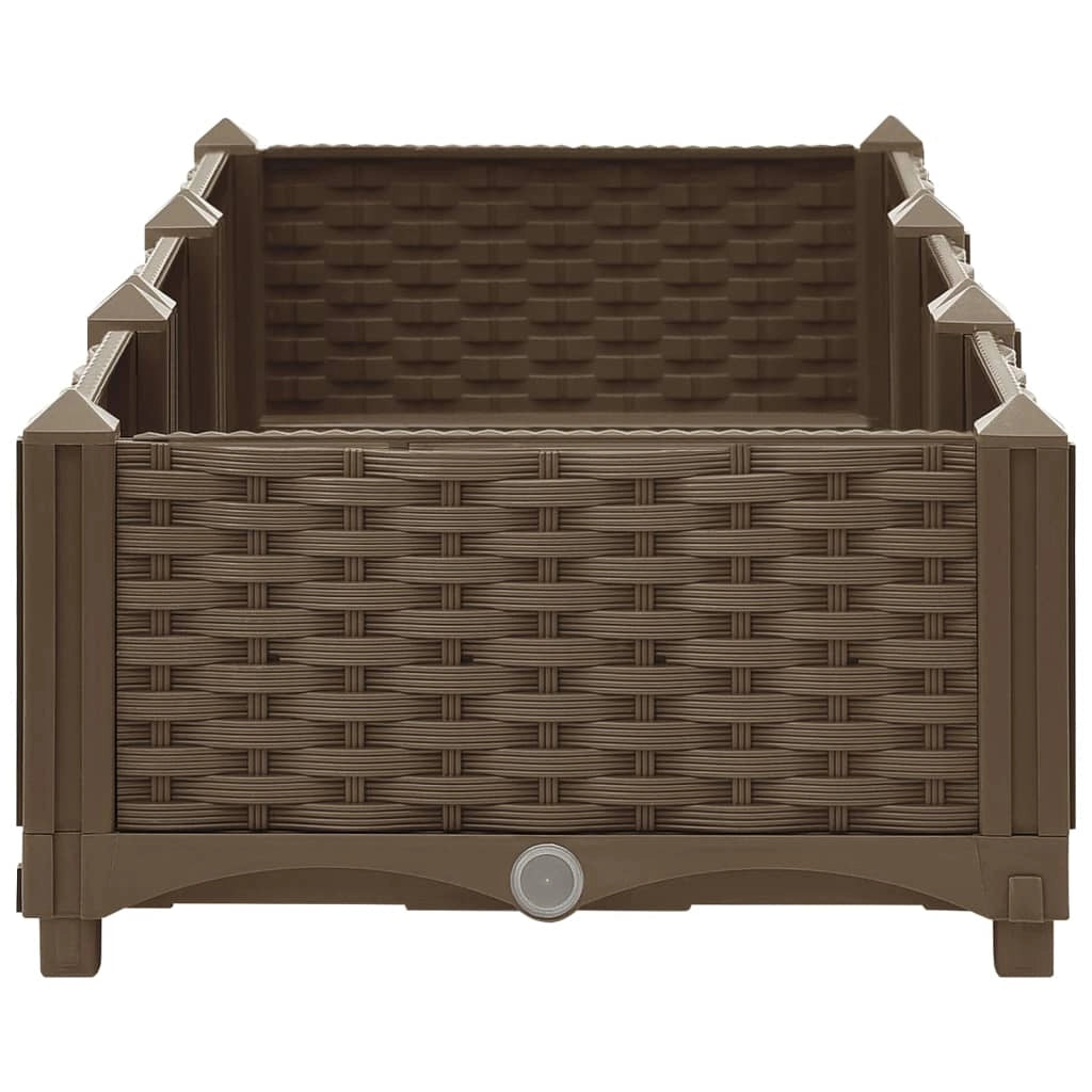 Fioriera rialzata per piante e fiori giardino 120 x 40 x 23 cm polipropilene marrone 02_0000903