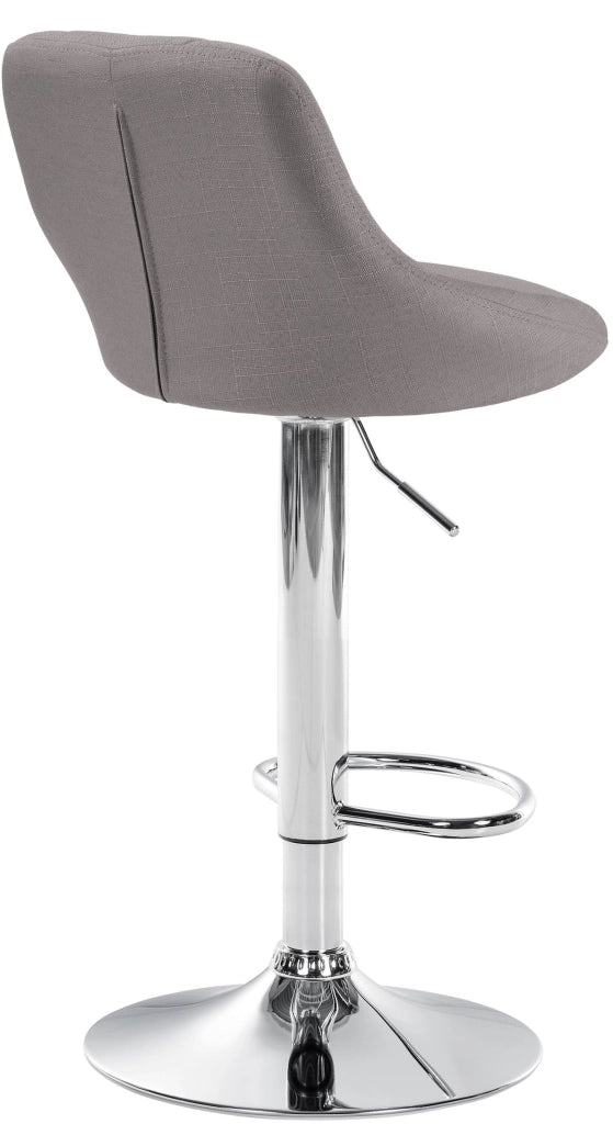 Sgabello bar LAZIO in tessuto grigio,cromo