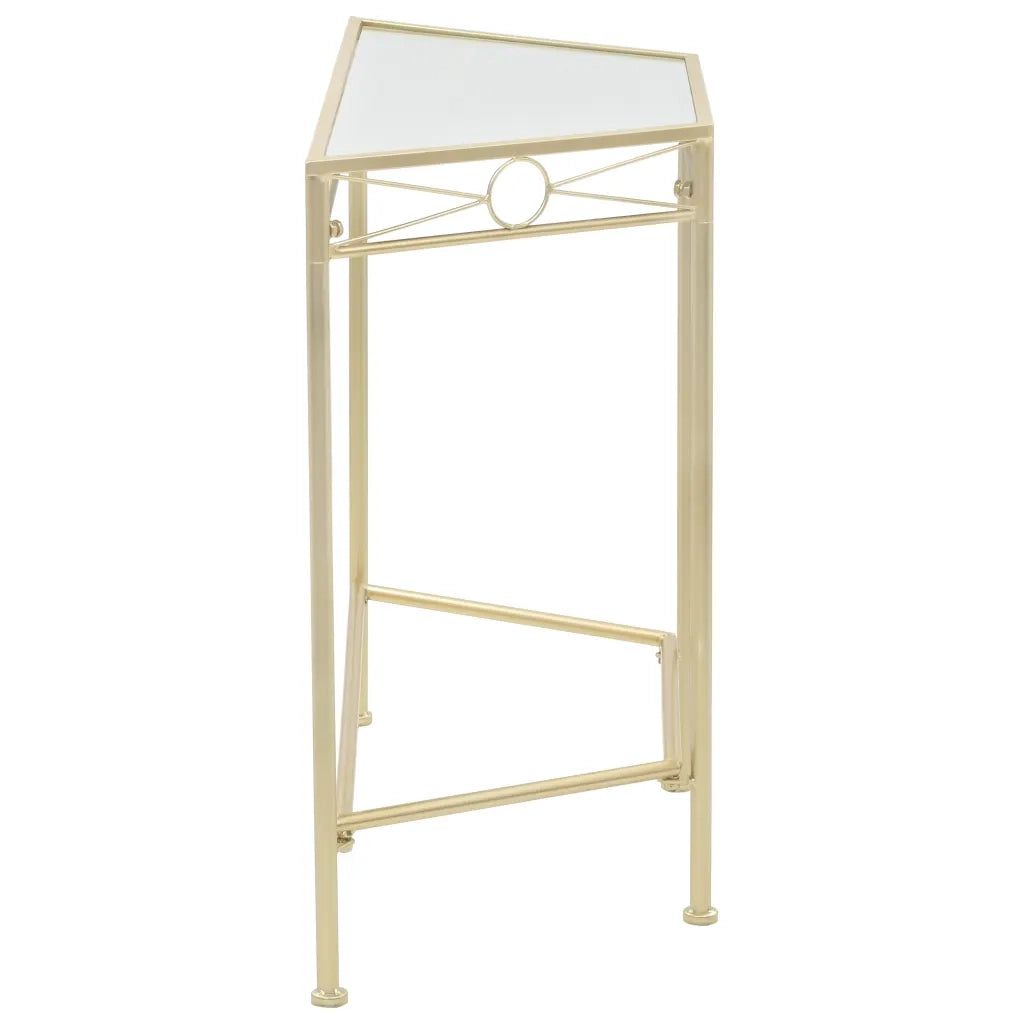 Tavolino | Tavolo laterale Vintage in Metallo 87x34x73 cm Oro
