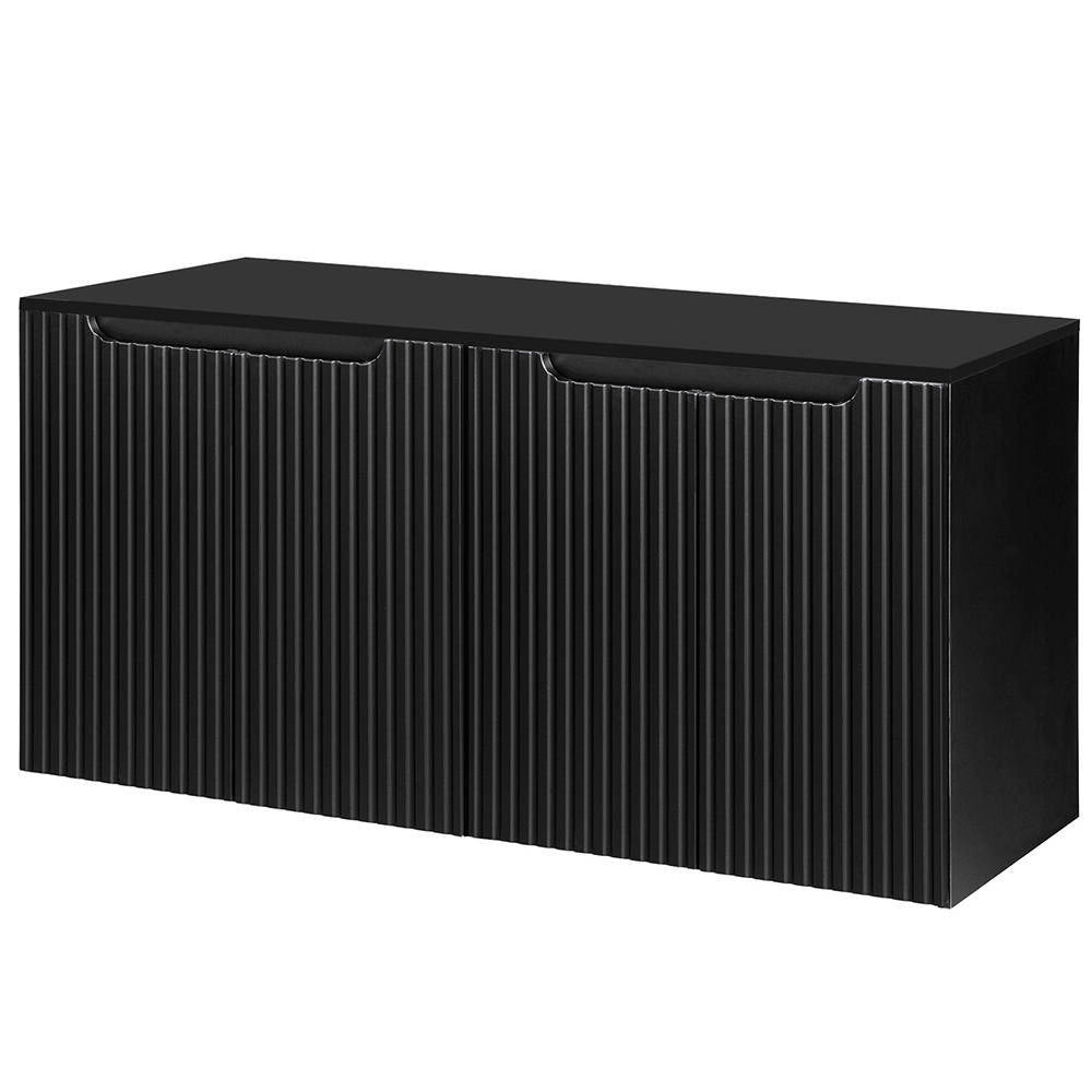 Mobile Sottolavabo Doppio NEWPORT da Parete con 4 Ante e Ripiano 120x60x40 cm - Nero [en.casa]