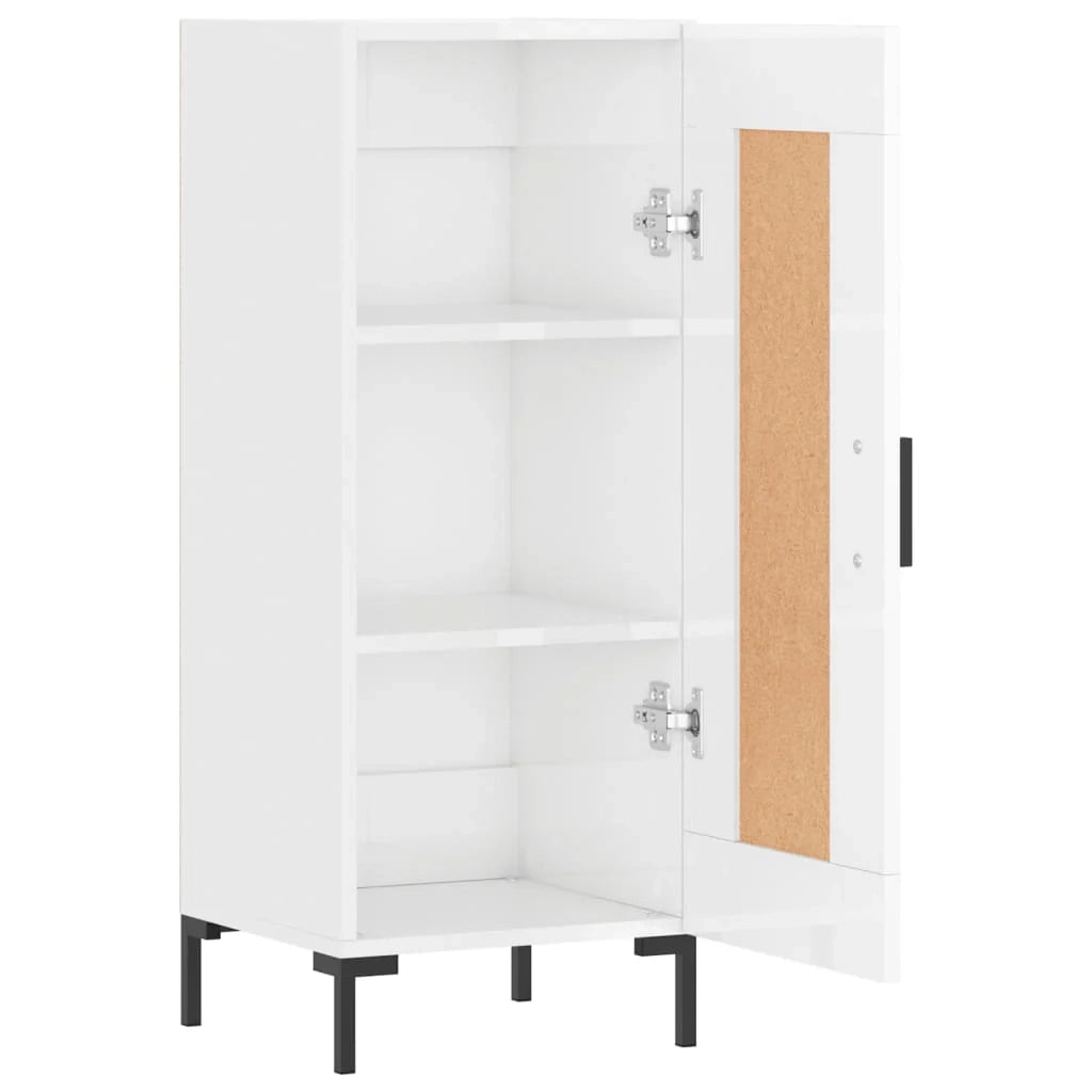 Buffet credenza cassettiera mobiletto mobile contenitore organizer per cucina soggiorno finitura lucida 34,5 x 34 x 90 cm legno ingegnerizzato bianco 02_0030629