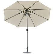 Ombrellone da Giardino con Luci LED e Pannello Solare ¨C zephmum ¨C Crema Bianco, 270x245 cm