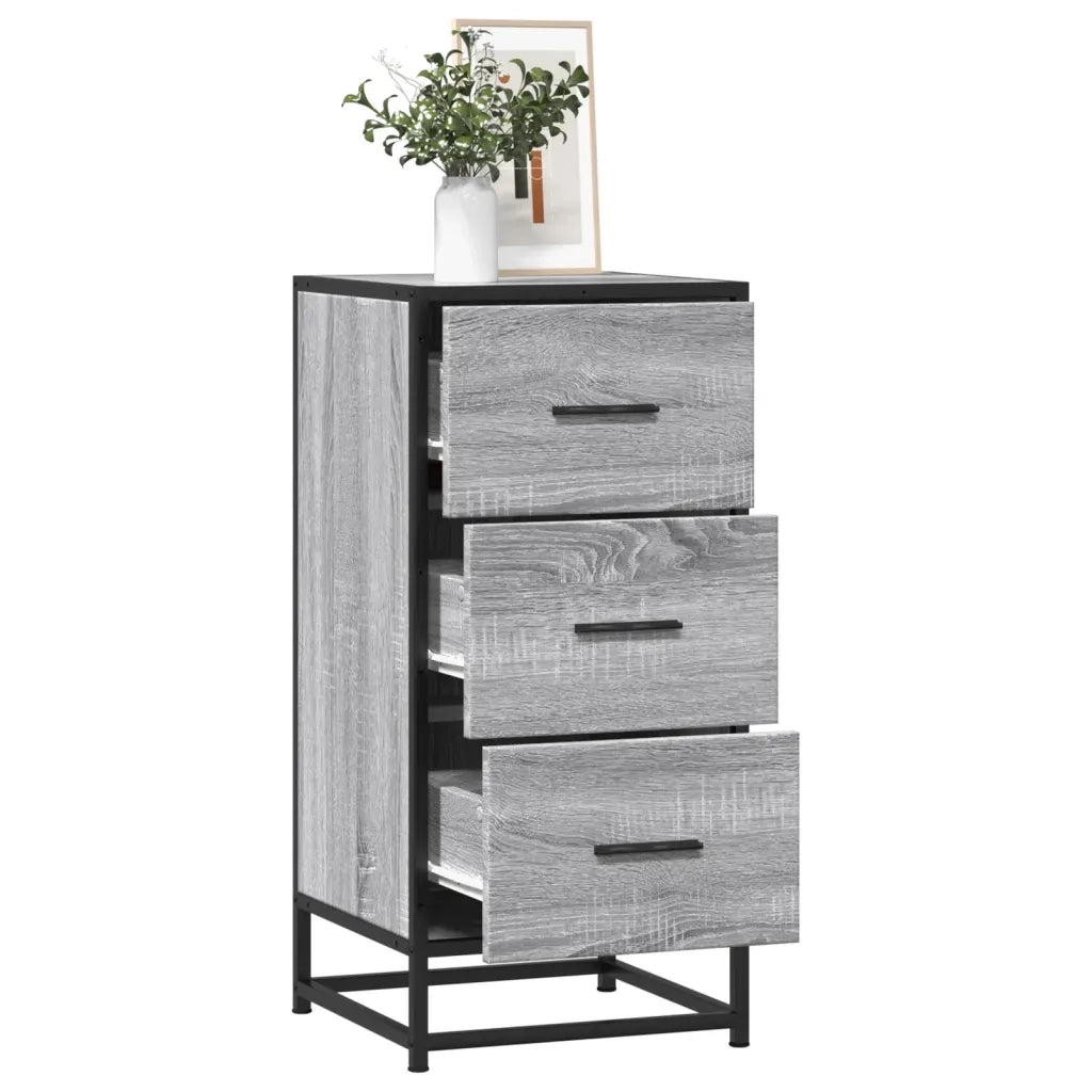 Credenza-Buffet-Armadio da cucina Grigio Sonoma 35,5x35x76 cm in Truciolato e Metallo 653636