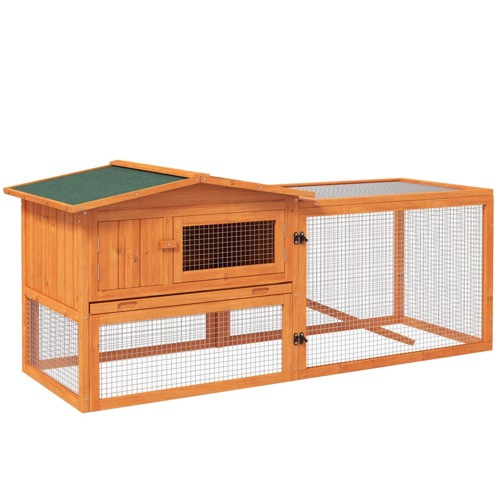 Gabbia per conigli 2 piani con telaio in legno ¨C zephmum ¨C 156x58x68 cm