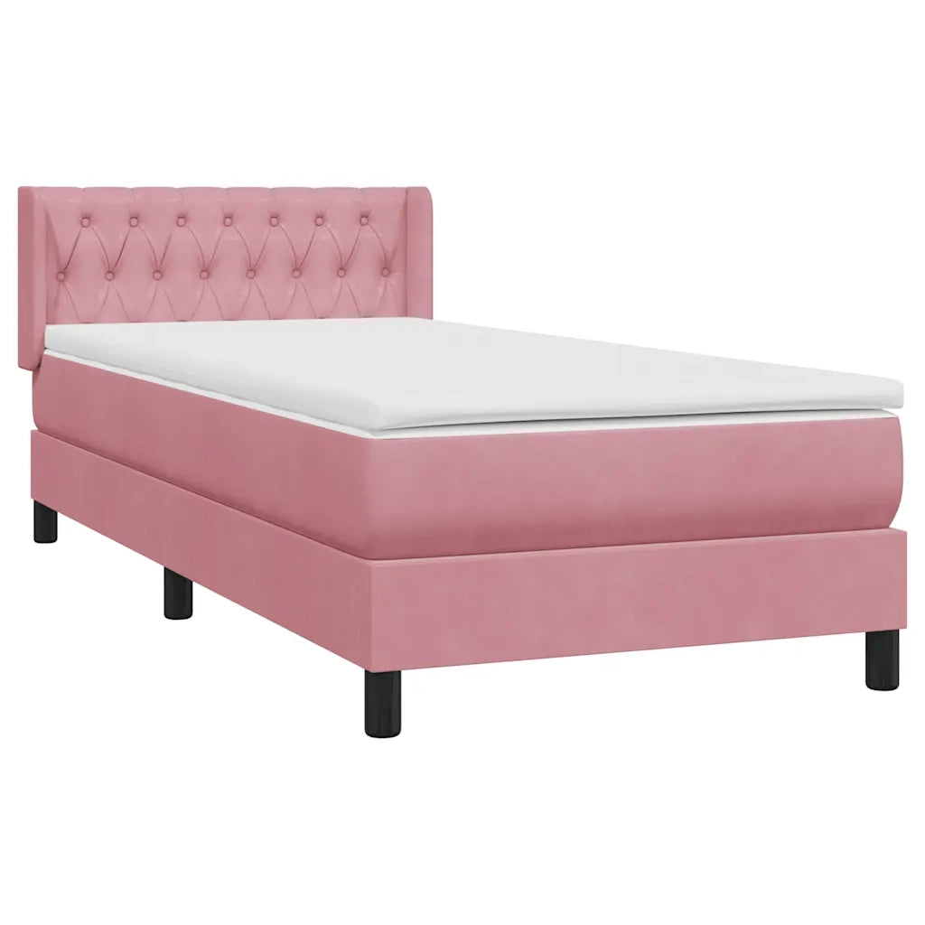 Giroletto a Molle con Materasso Rosa 90x210 cm Velluto