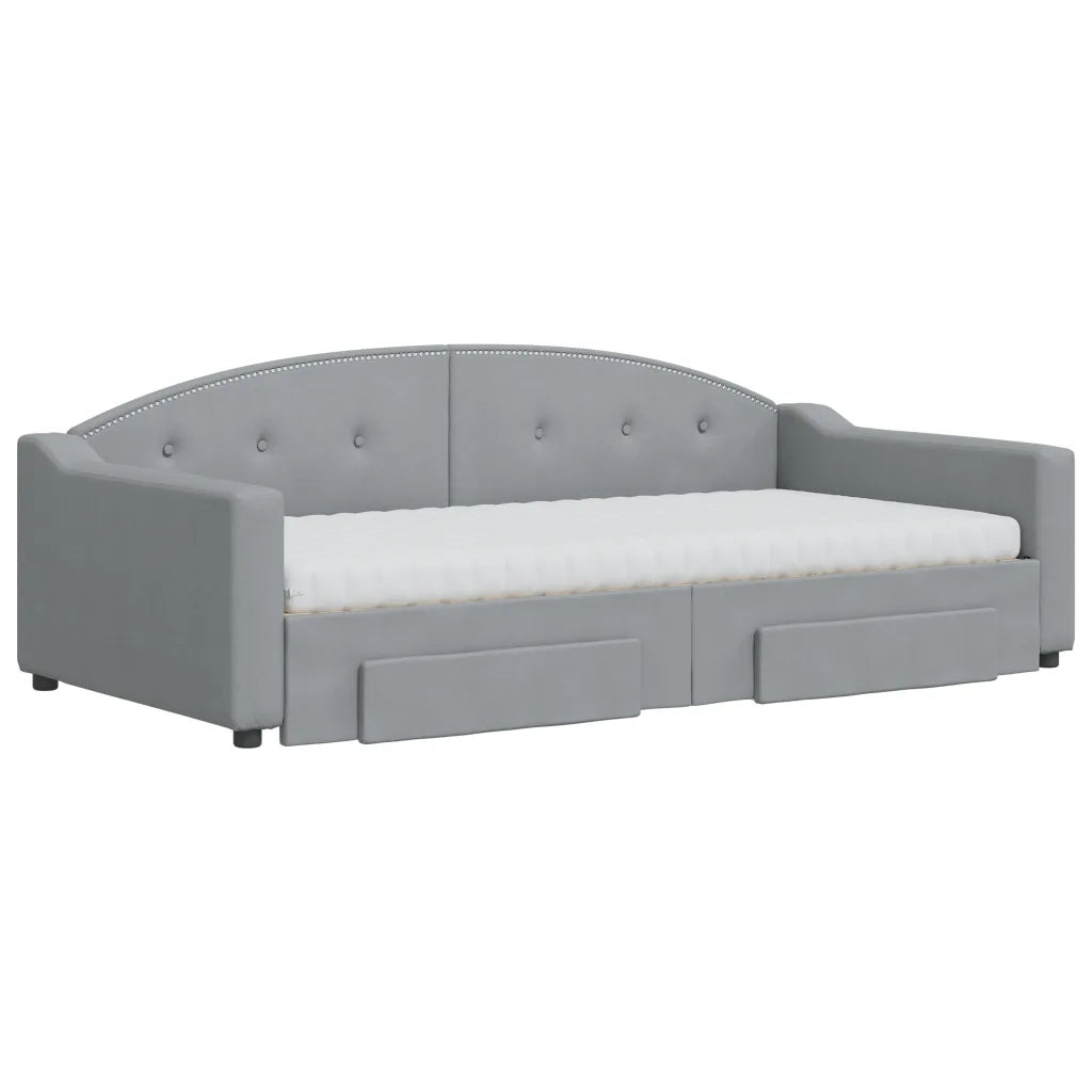 Divano Letto Estraibile Cassetti Grigio Chiaro 100x200 Tessutocod mxl 106716