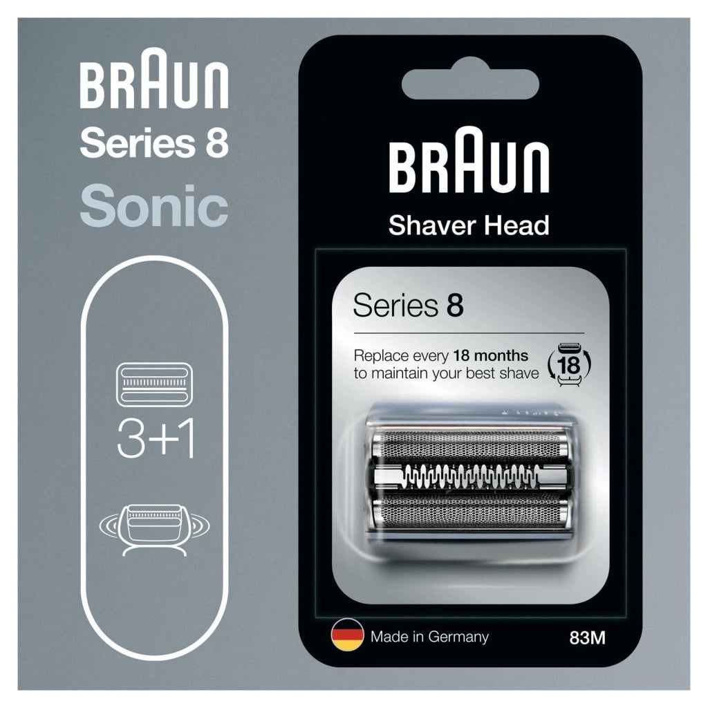 Braun Series 8 83M Testina Di Ricambio Per Rasoio Elettrico Uomo - Argento - Compatibile Con Rasoio Elettrico