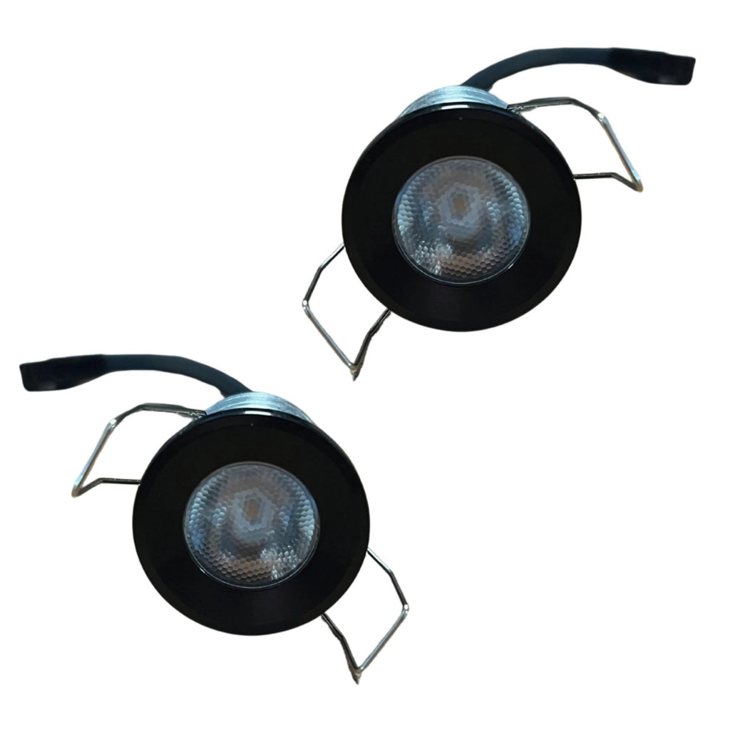 2 Pezzi Mini Faretto Led Da Incasso Rotondo, Carcassa Nera 3000K, 2.5W 220LM 220V, Ø32*29mm, Foro 27mm, Angolo 15° IP20