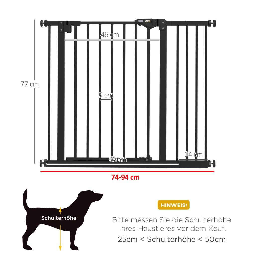 Cancello di sicurezza per cani ¨C Minimal ¨C Nero, metallo, 74-80/87-94 cm
