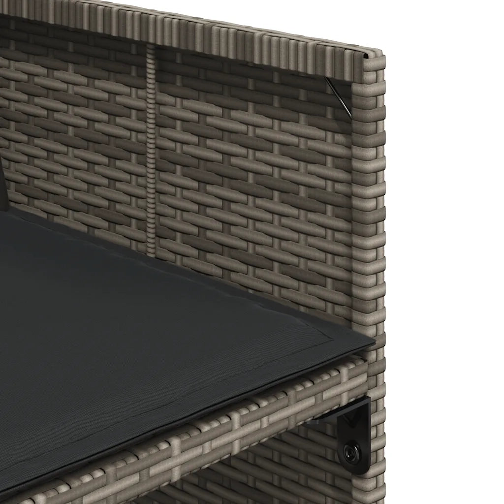 Set da Pranzo da Giardino 17pz con Cuscini Grigio in Polyrattan 3211244