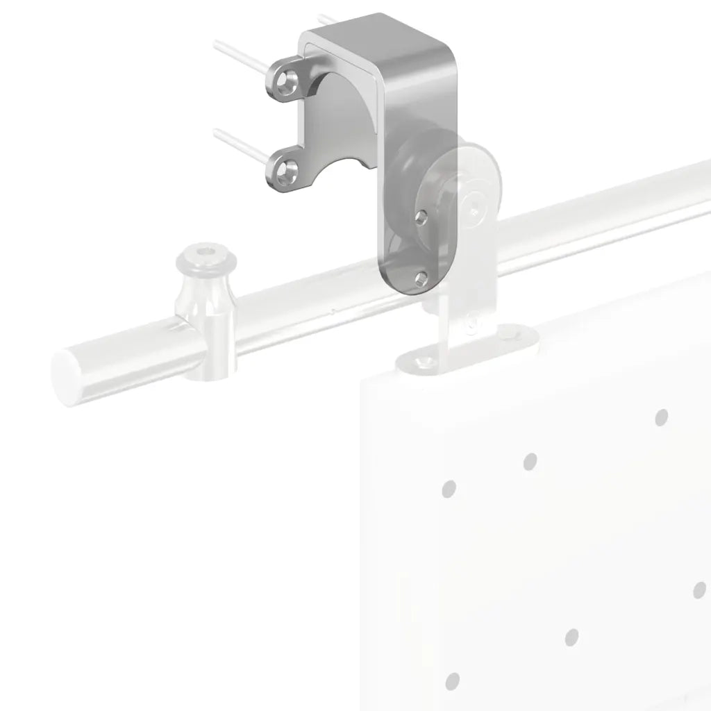Staffe Bypass Porta della Fienile 4 pz Guide Tonde Acciaio Inox 4009761
