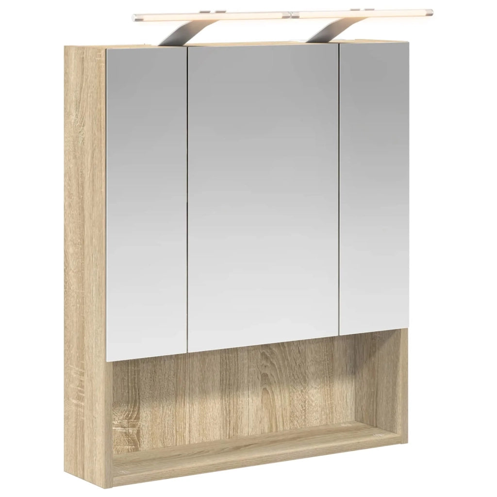 Mobiletto per specchio da bagno Rovere Sonoma 60 x 14.5 x 70 cm