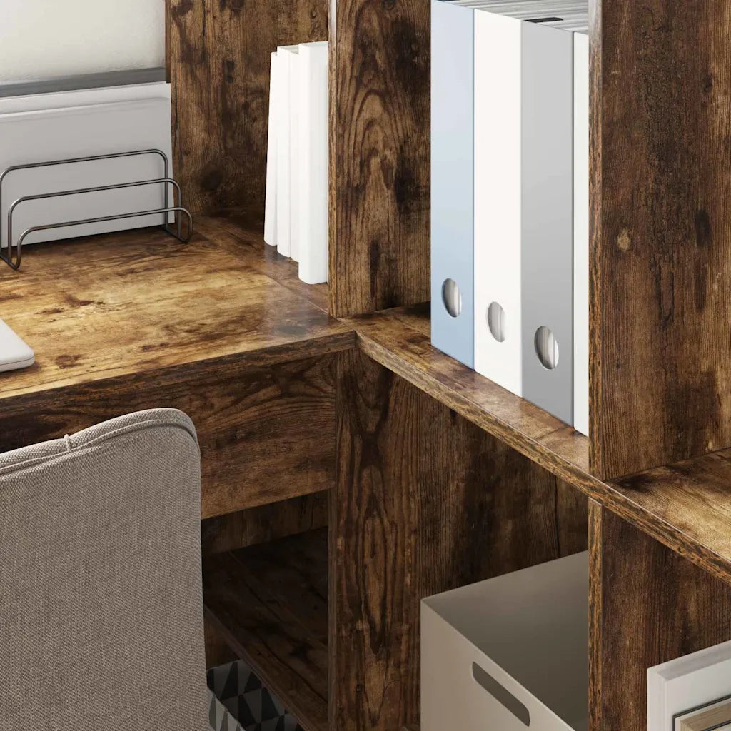 Scrivania | Tavolo da Ufficio ad angolo Rovere fum¨¦ 101,5 x 149,5 x 149,5 cm