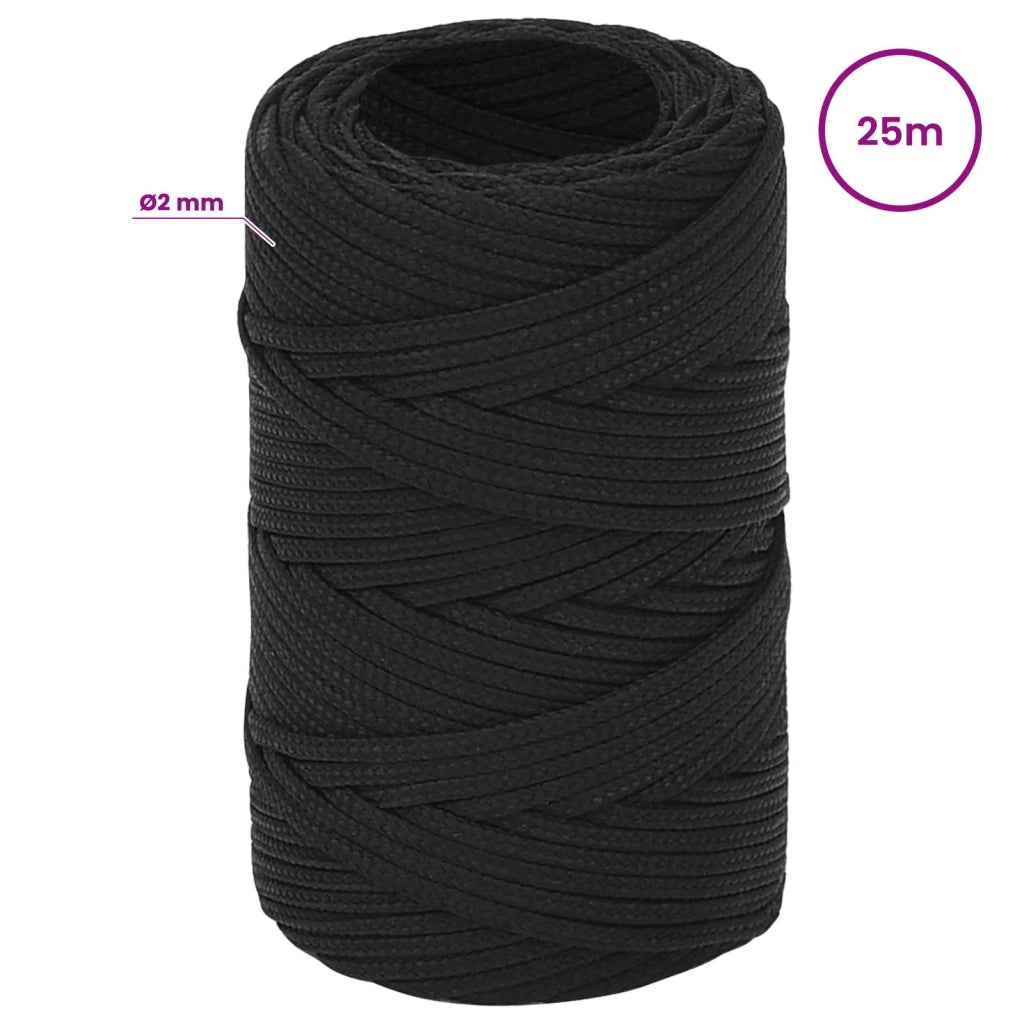 Corda multiuso 2 mm 25 m Nero PP 27 kg Carico massimo 3473106