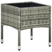 Set da Bistrot 3 pz con Cuscini in Polyrattan Grigio 45789