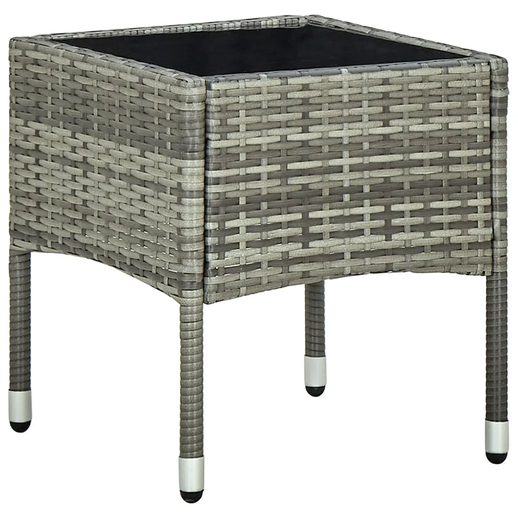 Set da Bistrot 3 pz con Cuscini in Polyrattan Grigio 45789