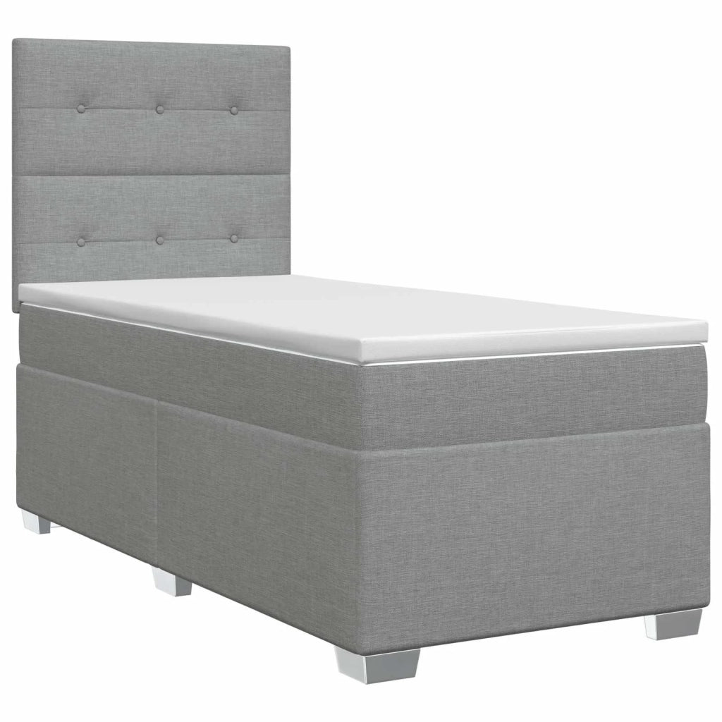 Letto box spring con materasso Grigio Chiaro 90 x 200 cm 3453318