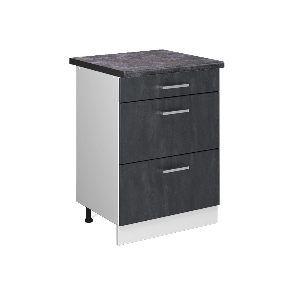 Vicco Mobiletto base per cucina Calcestruzzo nero 60 cm PL Antracite
