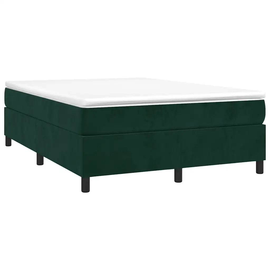 Giroletto a Molle con Materasso Verde Scuro 140x190 cm Vellutocod mxl 123845