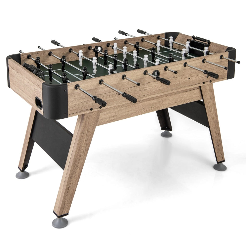 137cm Tavolo calcio balilla con 2 palle e 26 giocatori 2 segnatori a pergamena, Gioco calcistico con livelli regolabili Naturale-Stanza dei giochi