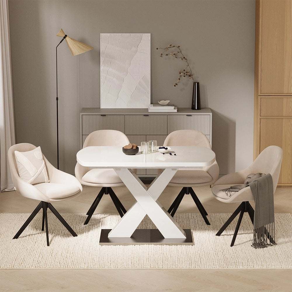 Tavolo da pranzo Chinto Bianco 120 x 80 cm Estensibile Vicco