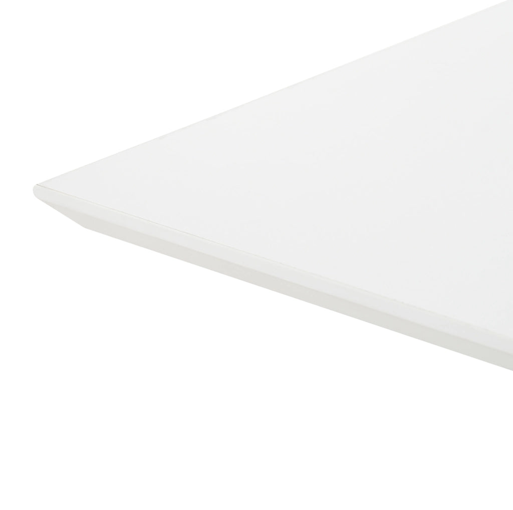 Tavolino da salotto bianco con LED, piano lucido e design a V