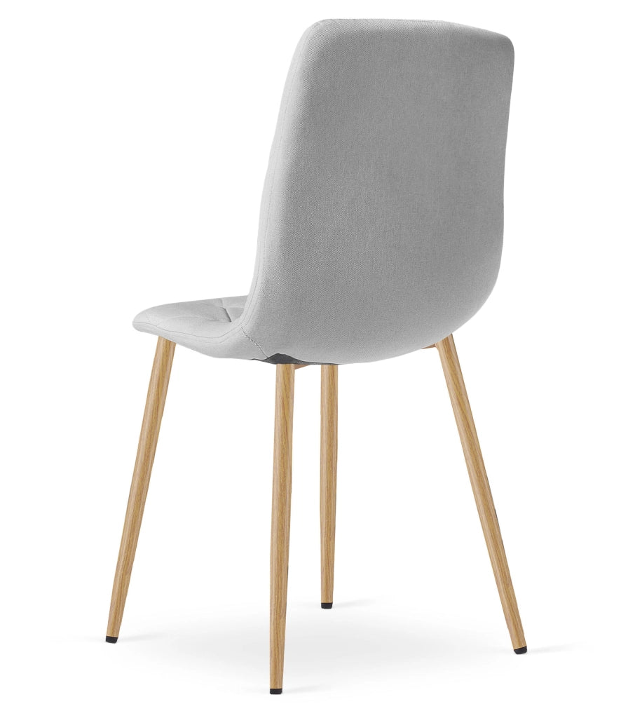 Sedia imbottita VALORA TYRA - Elegante tessuto grigio chiaro x 4