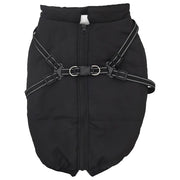 vidaXL Cappotto Cani con Imbracatura Impermeabile Riflettente Nero L48