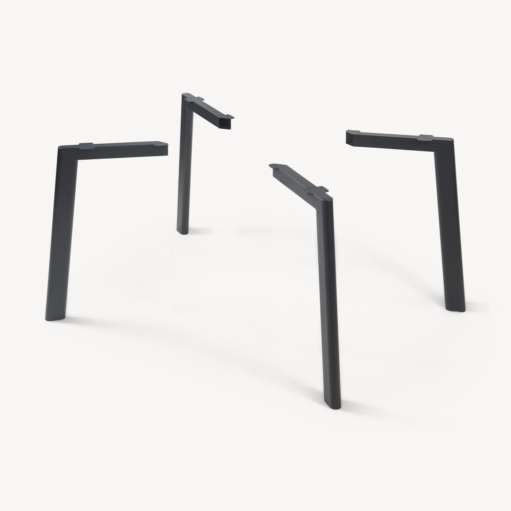 Set di 4 Gambe Hostang per Tavoli Scrivanie 'Fai da te' in Acciaio (LuxLaxA) 50 x 8 x 71 cm - Nero [en.casa]